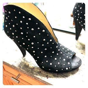 INC Suede Rhinestone Booties
